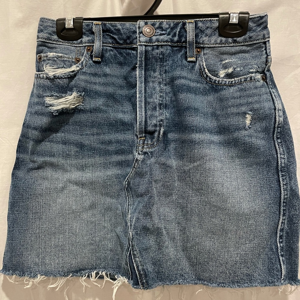 Abercrombie & Fitch Distressed Denim Skirt